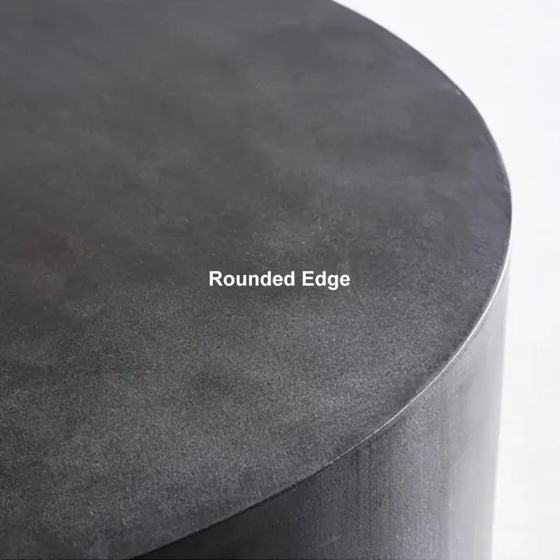 Industrial Coffee Table Round Cement-Like Coffee Table in Deep Gray