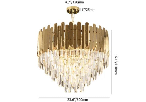 Modern 10-Light Tiered Crystal Chandelier with Adjustable Chain