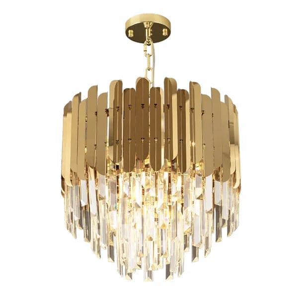 Modern 10-Light Tiered Crystal Chandelier with Adjustable Chain