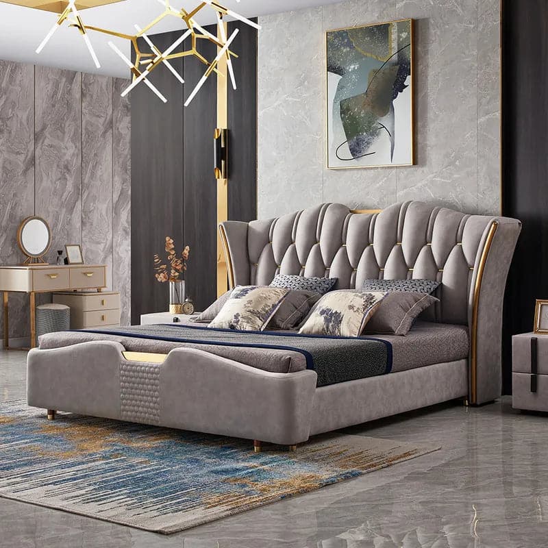 Contemporary Dark Gold Accented Deep Blue Rug for Living Room and Bedroom