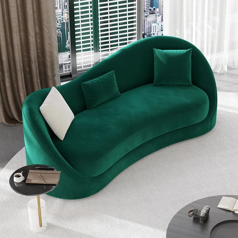 Luxury Green Velvet Upholstered Sofa 3-Seater Sofa Solid Wood Frame 84" Sofa