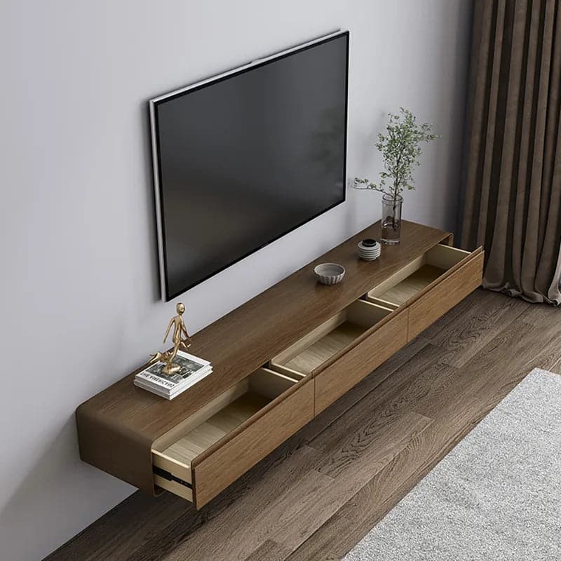 Modern 71 inch black tv stand rectangle store media stand wood tv console with 3 drawers