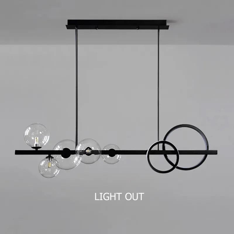 Minimalist 5-Light Glass Globe Shade Sputnik Kitchen Island Light Globe Light Black