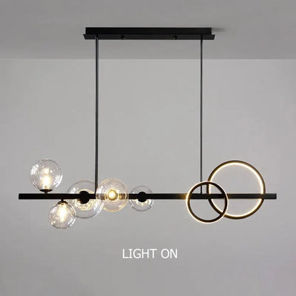 Minimalist 5-Light Glass Globe Shade Sputnik Kitchen Island Light Globe Light Black