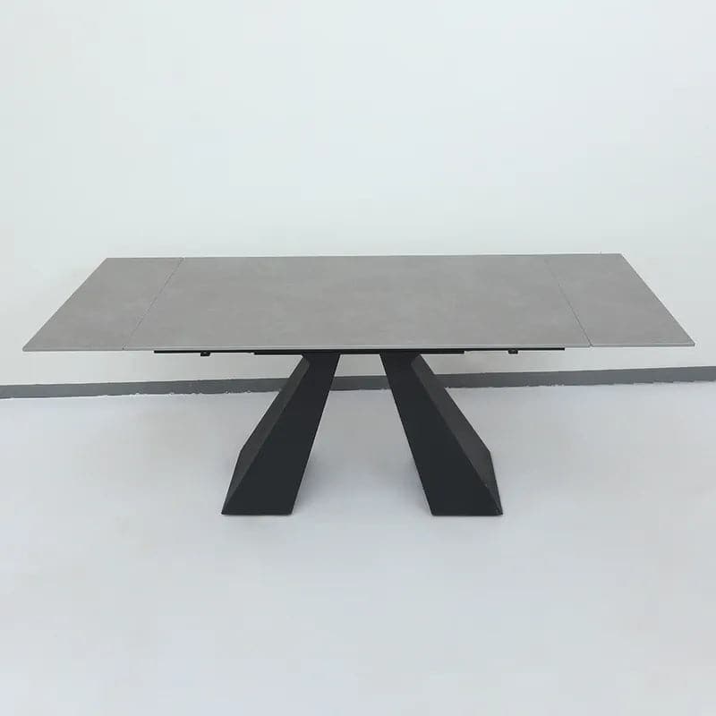 Minimalist Retractable Rock Slab Rectangular Luxury Folding Dining Table