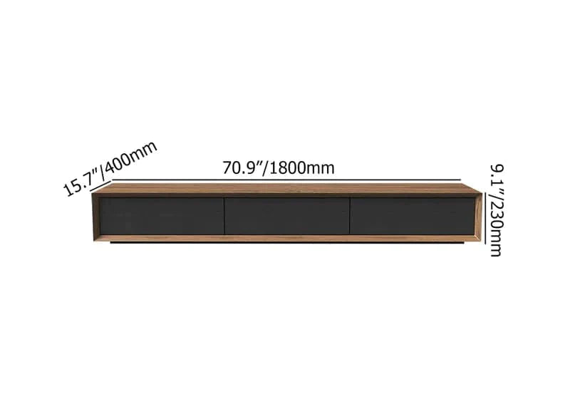 Modern 71" Walnut TV Stand Rectangle Media Stand Walnut TV Console with 3 Drawers