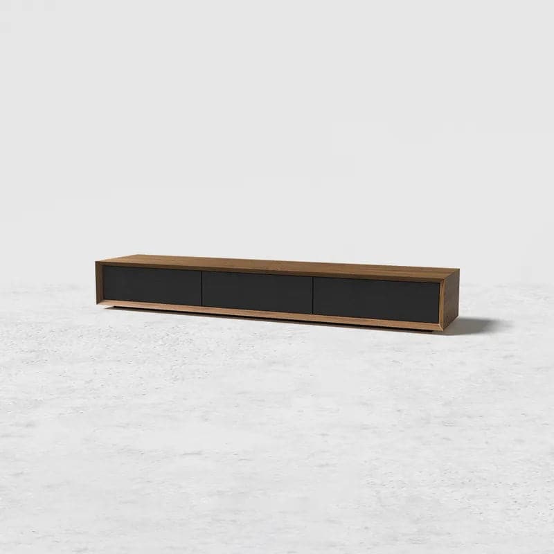 Modern 71" Walnut TV Stand Rectangle Media Stand Walnut TV Console with 3 Drawers