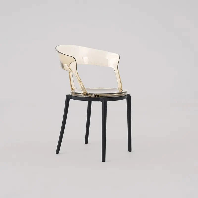 Modern Acrylic Dining Chair in Amber Dining Table Chairs with Arms