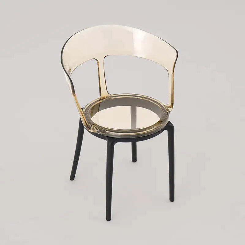 Modern Acrylic Dining Chair in Amber Dining Table Chairs with Arms