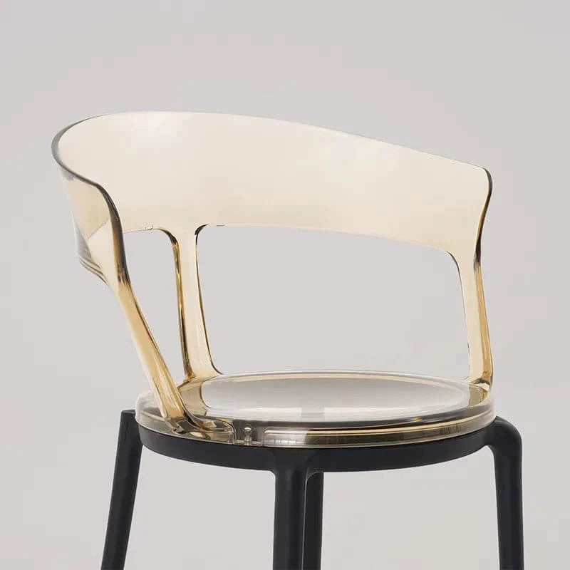 Modern Acrylic Dining Chair in Amber Dining Table Chairs with Arms