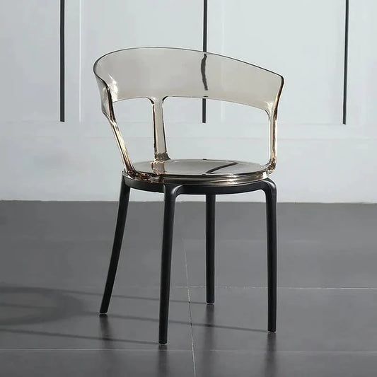 Modern Acrylic Dining Chair in Amber Dining Table Chairs with Arms