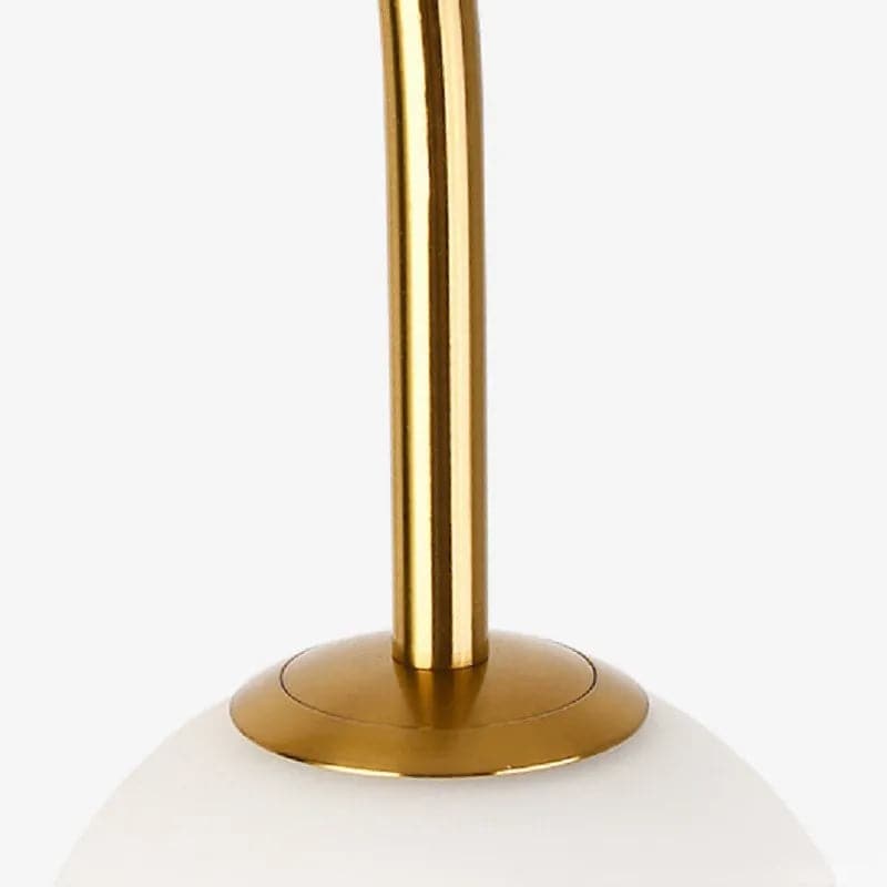 60" Modern Arc Floor Lamp with Shelf in Gold with Glass Shade & Marble Base