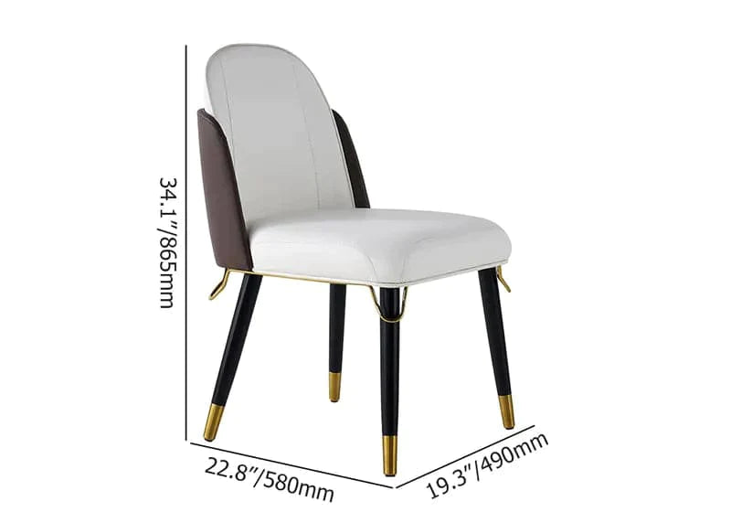 Modern Beige & Black Dining Room Chairs Upholstered Side Chair (Set of 2)