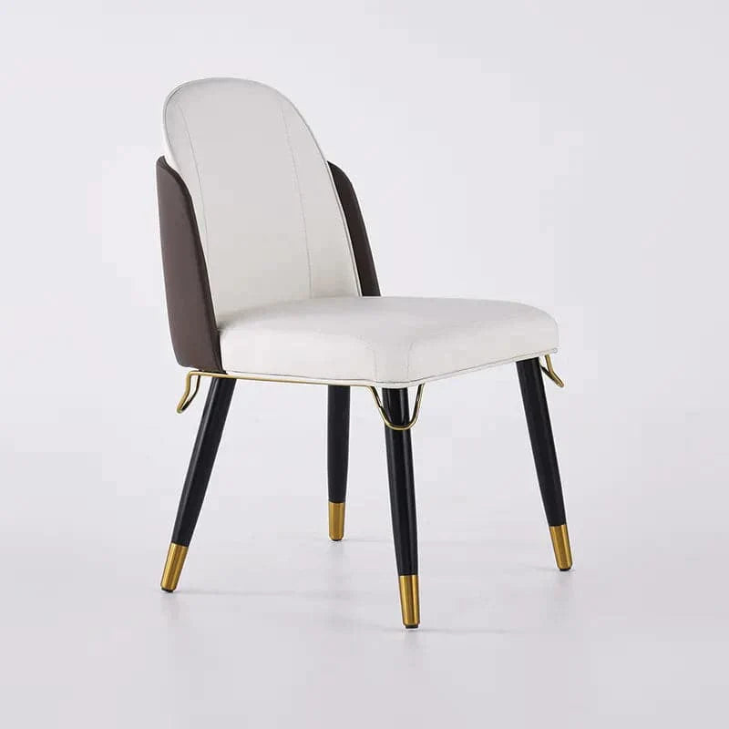 Modern Beige & Black Dining Room Chairs Upholstered Side Chair (Set of 2)