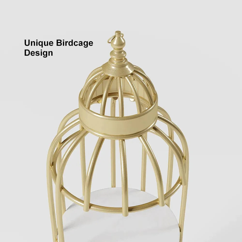 Modern Bird Cage Shaped Plant Flower Stand Bathroom Storage Tower Gold Bookcase