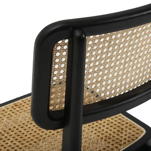 Modern Black Dining Chair Rattan Ash Dining Chair