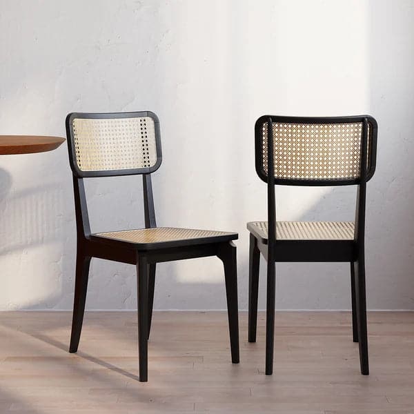 Modern Black Dining Chair Rattan Ash Dining Chair