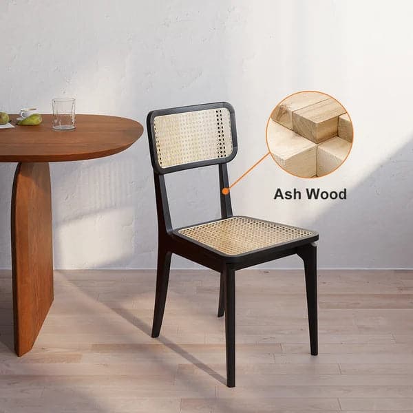 Modern Black Dining Chair Rattan Ash Dining Chair