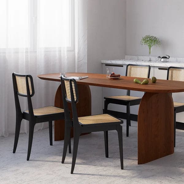 Modern Black Dining Chair Rattan Ash Dining Chair