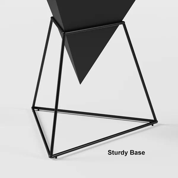 Modern Black Geometric Wood End Table Accent Side Table