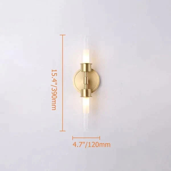 Modern Brass 2-Light Wall Sconce Bedroom Light