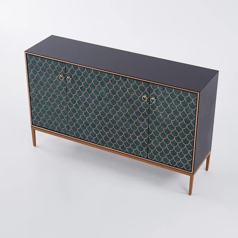 Modern Cabinet Scale Patterned Sideboard Buffet with Doors & Shelves in Large