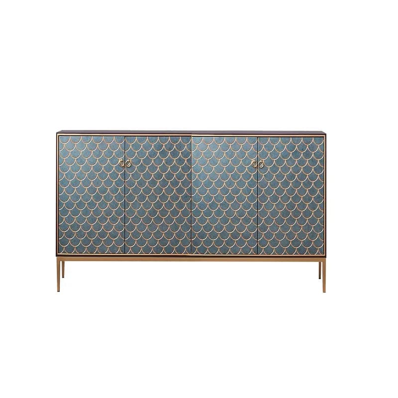 Modern Cabinet Scale Patterned Sideboard Buffet with Doors & Shelves in Large