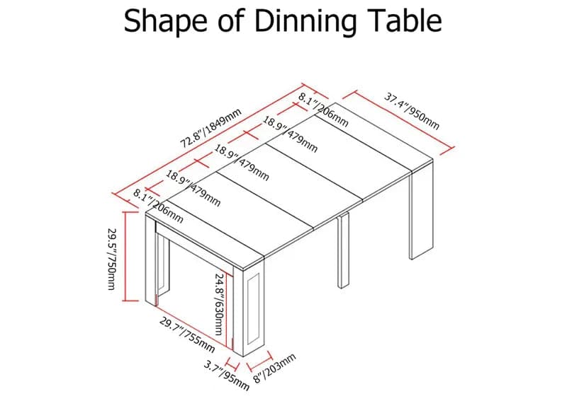 Modern Folding White Dining Table Movable Writing Desk