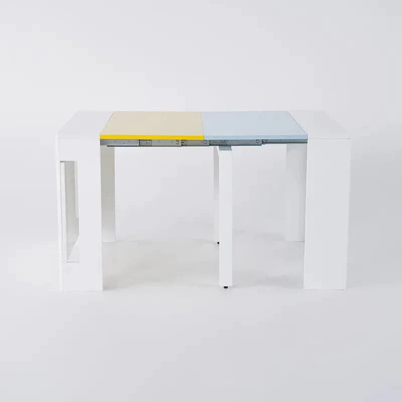 Modern Folding White Dining Table Movable Writing Desk