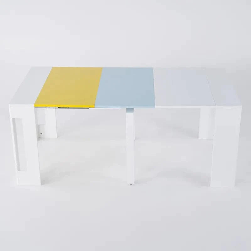 Modern Folding White Dining Table Movable Writing Desk