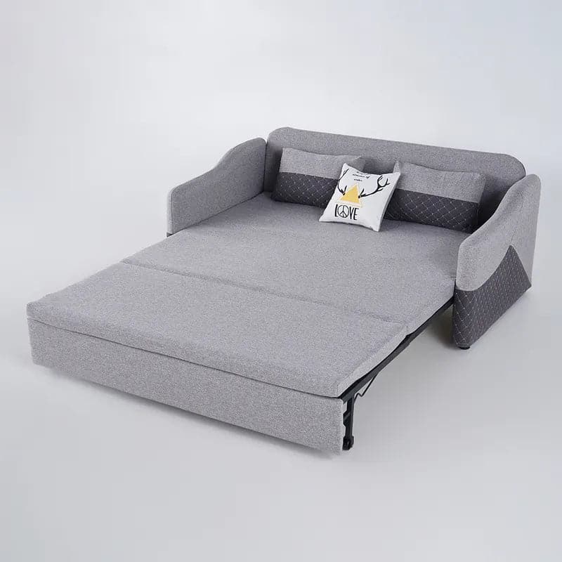 Modern Full Sleeper Sofa Linen Upholstered Convertible Sofa with Storage