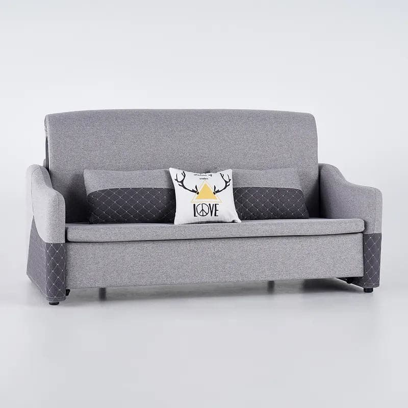 Modern Full Sleeper Sofa Linen Upholstered Convertible Sofa with Storage