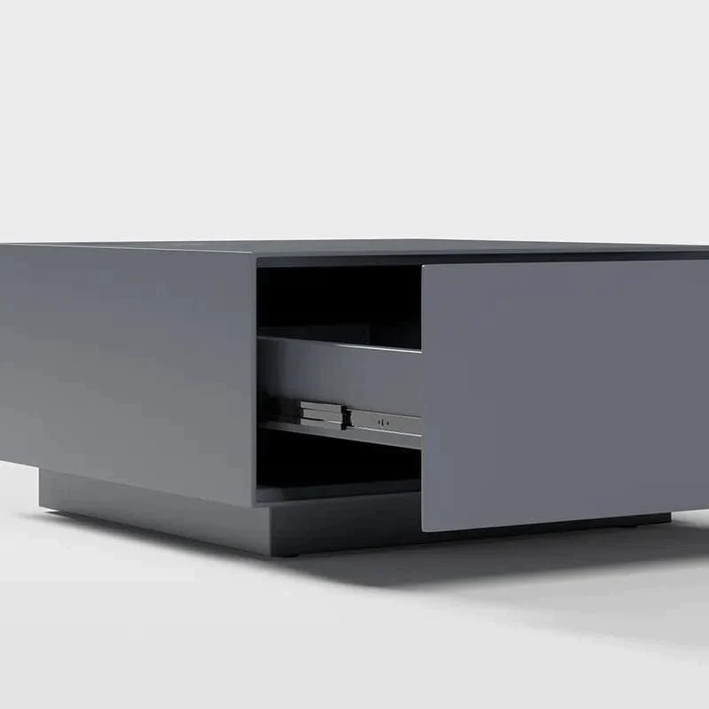 Modern Gray Coffee Table with Storage Square Coffee Table with Drawer