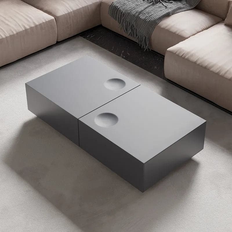 Modern Gray Coffee Table with Storage Square Coffee Table with Drawer