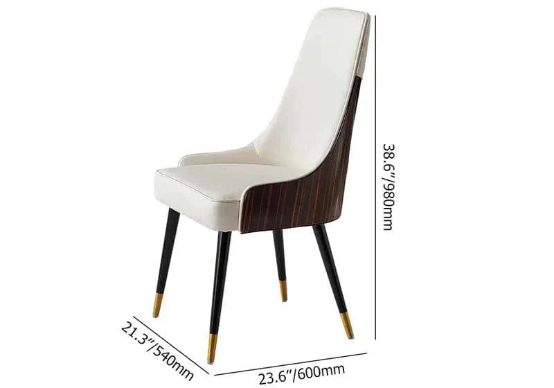 Modern High Back Faux Leather & Bent Board Upholstered Dining Chair Side Chair