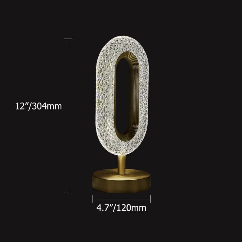 Modern LED Table Lamp Plug in Desk Lamps for Living Room Ring Shape in Gold