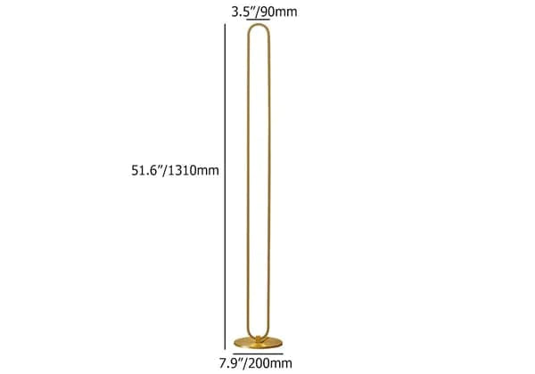 Modern Linear LED Floor Lamp Gold Metal Base Brass Standing Lamp