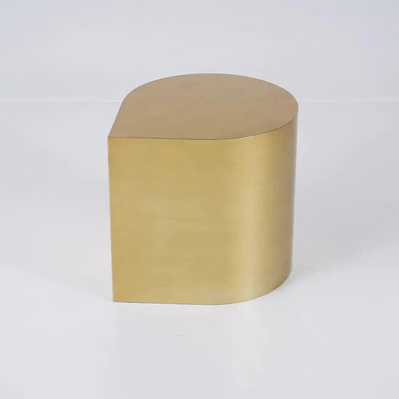 Modern Metal Side Table in Water Drop Design End Table in Brushed Gold Single Piece