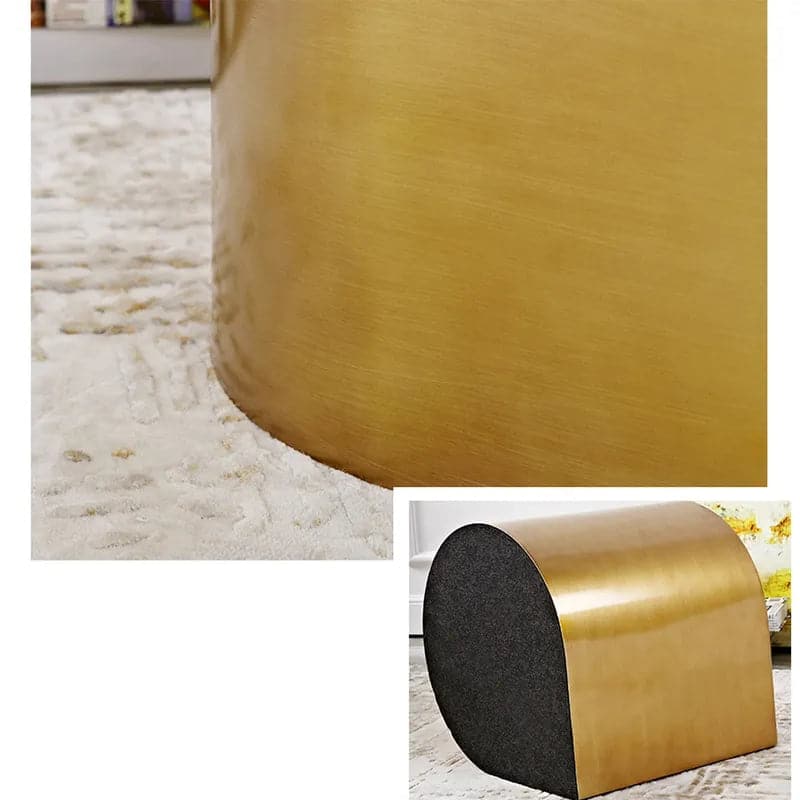 Modern Metal Side Table in Water Drop Design End Table in Brushed Gold Single Piece