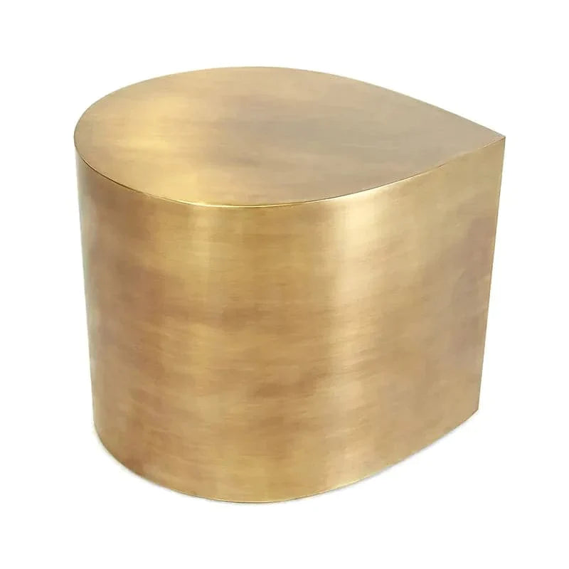 Modern Metal Side Table in Water Drop Design End Table in Brushed Gold Single Piece