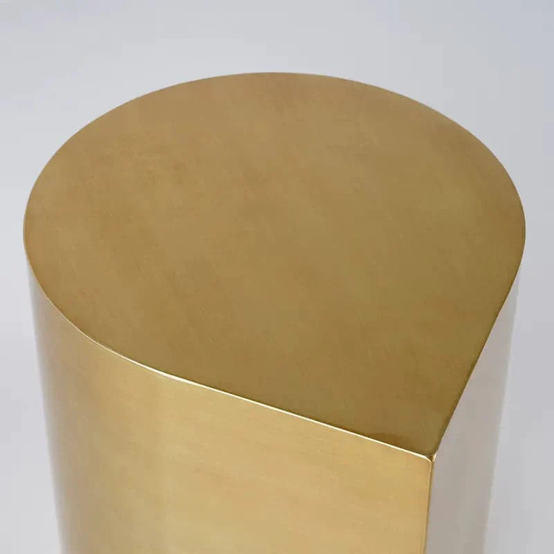 Modern Metal Side Table in Water Drop Design End Table in Brushed Gold Single Piece