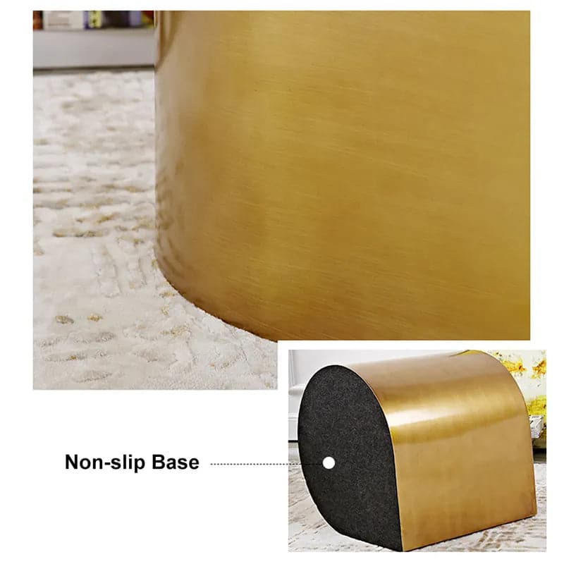 Modern Metal Side Table in Water Drop Design End Table in Brushed Gold Single Piece