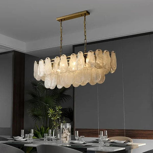 Modern Multi-Tier Cloud Glass Pendant Light Kitchen Island Light Adjustable Chain