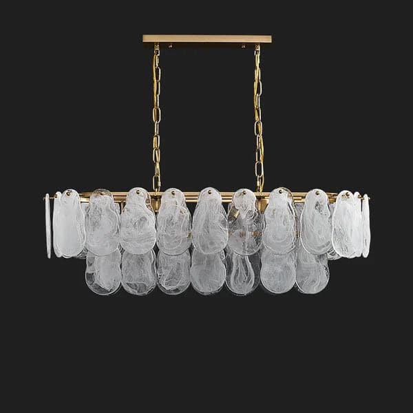 Modern Multi-Tier Cloud Glass Pendant Light Kitchen Island Light Adjustable Chain