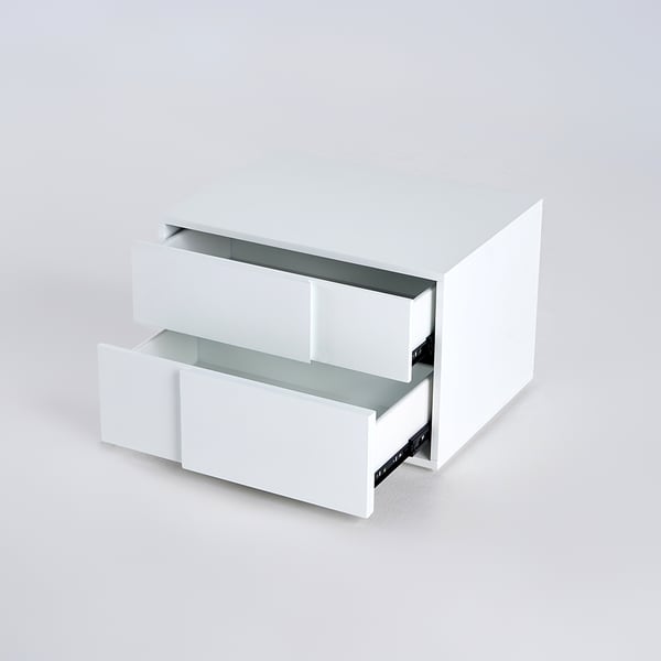 Modern Nightstand White Nightstand Wood Cabinet Bedside Table with 2 Drawers for Bedroom