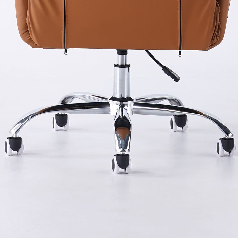 Modern PU Leather Task Chair Upholstered Swivel Office Chair Height Adjustable