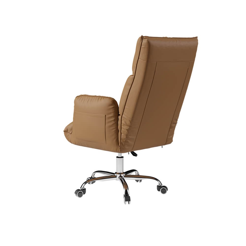 Modern PU Leather Task Chair Upholstered Swivel Office Chair Height Adjustable