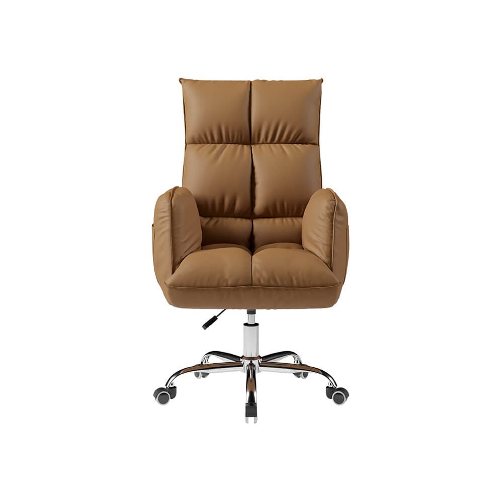 Modern PU Leather Task Chair Upholstered Swivel Office Chair Height Adjustable