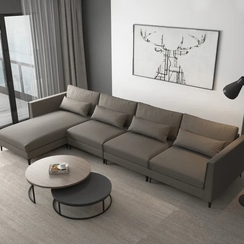 Modern Round Nesting 2-Piece Extendable Gray & Black Living Room Accent Coffee Table