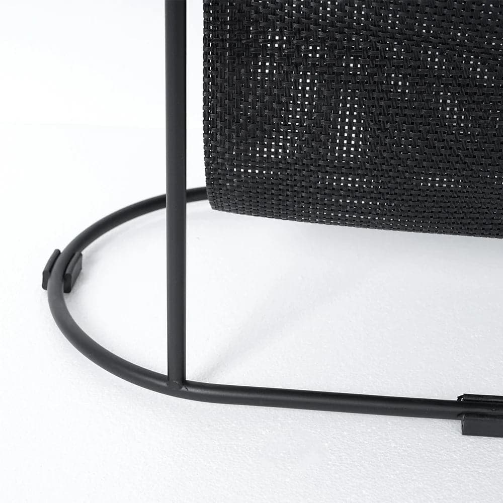 Modern Side Table Black End Table Metal Accent Oval Table Magazine Holder Sofa Table